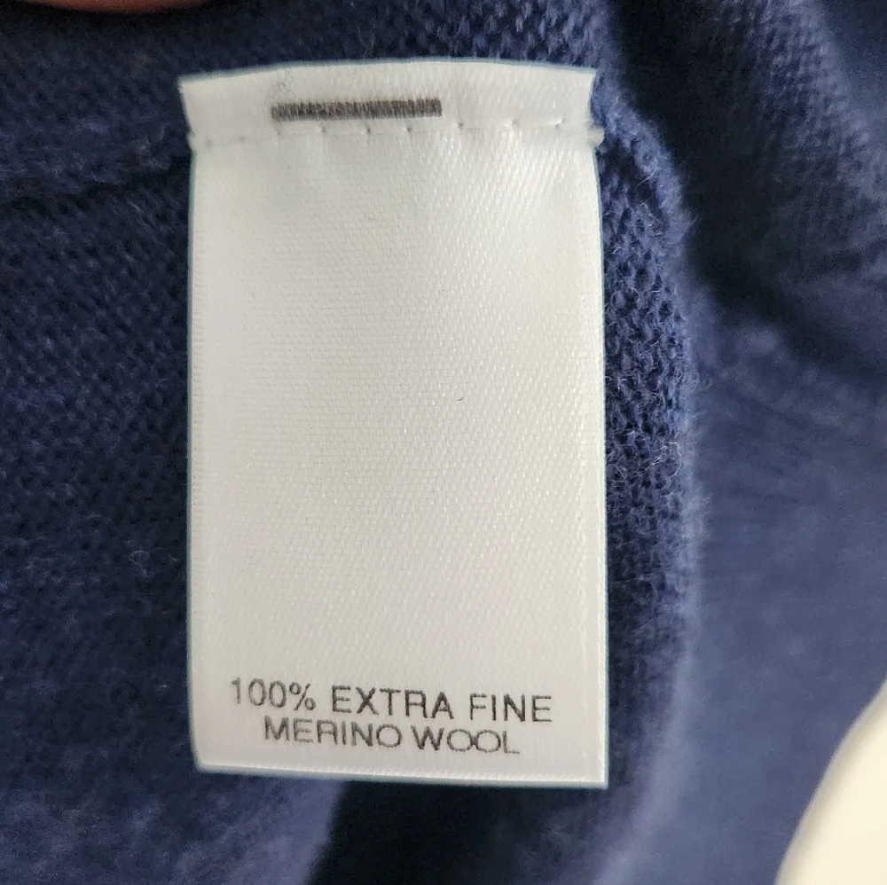 Turnbury‎ Est. 1980 Extra Fine Merino Wool Sweater Navy Vest Large